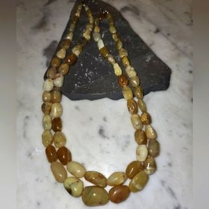 *Yellow Jasper and Sterling Silver Necklace.  NWOT